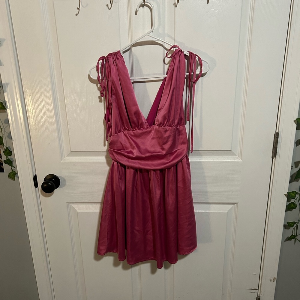 Pink silk dress